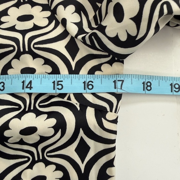 Mango Black Floral Printed Long Sleeve Funky Psychedelic Print Mini Dress Size 4 - Picture 11 of 13